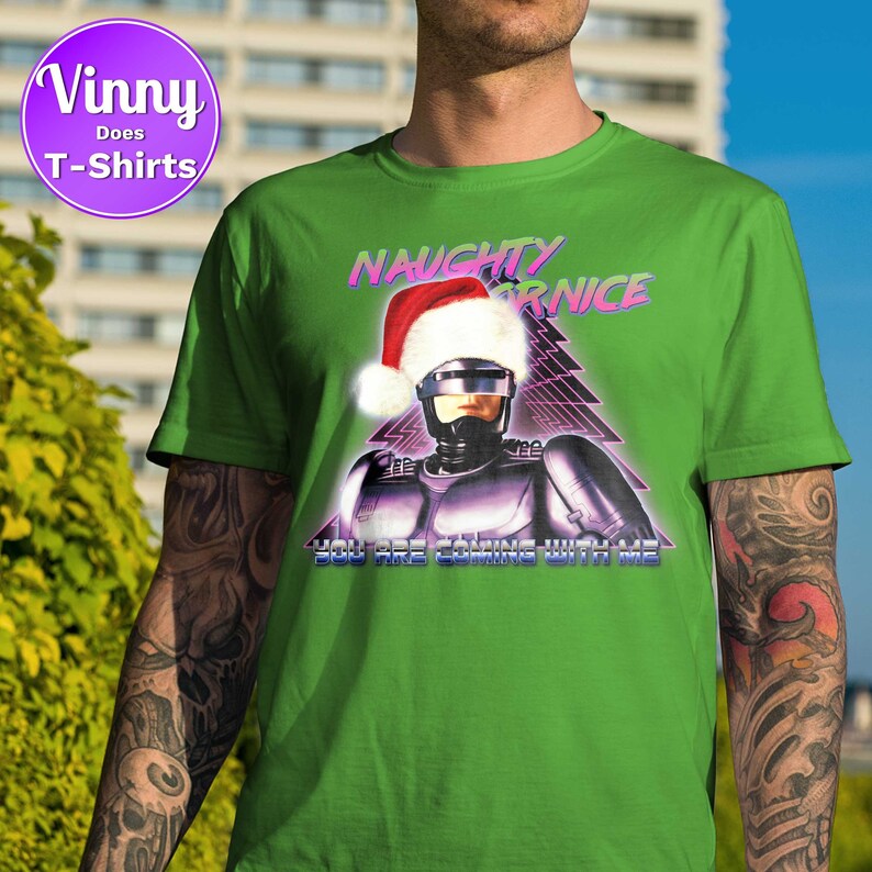 Unisex Christmas Robocop Shirt / 80s clothing / Mens Gift / image 0.