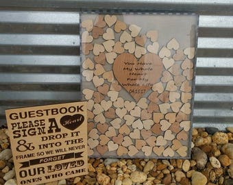 Guest Book Wedding Guest Book Alternative Personalized Drop box Alternative Guest Book Hearts GuestBook Unique Wedding Guestbook Book Heart