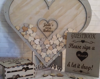 Wedding guest book alternative-unique guest book-heart drop box-wedding shadowbox-wedding frame-personalized guest book-signature frame