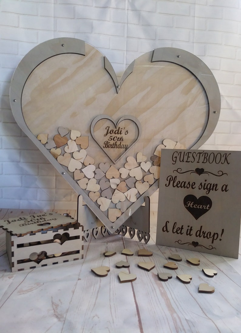 Wedding Guest Book Alternativeunique Guest Bookheart Drop Boxwedding