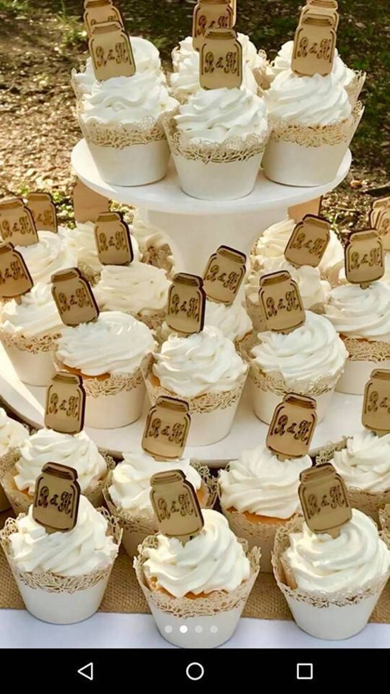 Cupcake Toppersmason Jar Cupcake Toppercake Toppersmason Etsy