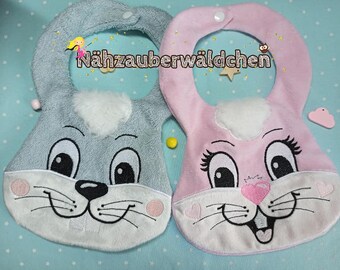 8 designs Easter bunny rabbit bib, 8x digital embroidery file  8x12 in the hoop ith
