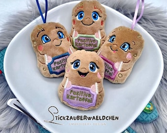4x Embroidery file Potato Lucky Potato Starch Comfort Luck ITH 10 x 10 in the hoop 4x4" potato stuffie digital embroidery design Cuddly toy