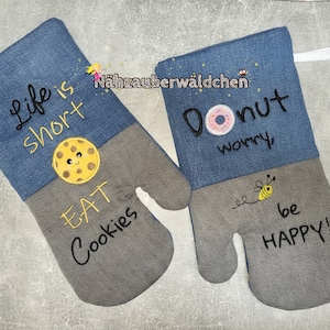 2x embroidery file oven mitt oven mitt baking mitt pot holder ITH 18 x 30 cm in the hoop oven mitts gloves digital embroidery design 7x12
