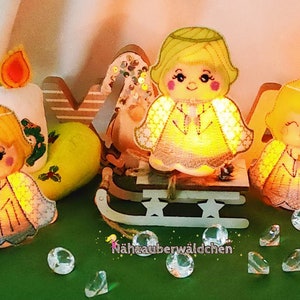 3 embroidery file angel tea light LED light cover light cover packaging candle gift angel light Christmas XMAS ITH 10x10