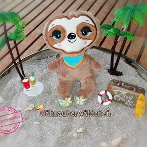6x embroidery file sloth gripping toy ITH 13x18 sloth in the hoop 5x7 comforter digital embroidery design
