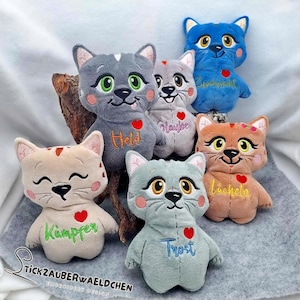 13x 刺繍ファイル魂猫猫慰め強さ幸福愛ありがとう ITH 13 × 18 フープ内のかわいいおもちゃ 5 × 7 インチ猫スタッフィデジタル刺繍