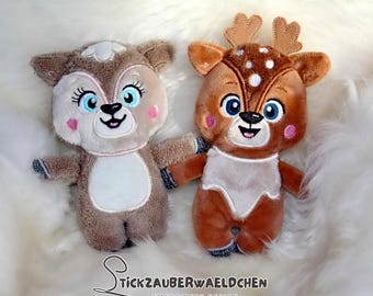 10x embroidery file REH Hirsch ITH 16x26 cuddly toy plush toy in the hoop 6x10" deer fawn stuffie digital embroidery design