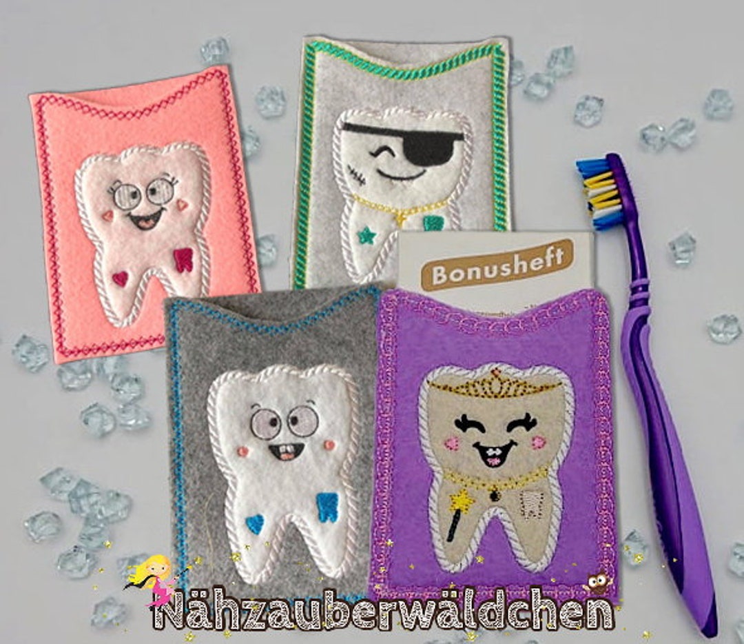 8x Embroidery File Bonus Booklet Cover Tooth Dentist Precaution ITH 13