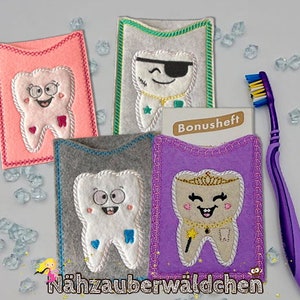 8x embroidery file bonus booklet cover envelope tooth dentist prevention ITH 13 x 18 cm 5x7&quot; the hoop