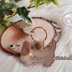 Embroidery file dachshund dog key chain pendant key fob dachshund dog tag ITH 10 x 10 cm 4x4&quot; in the hoop