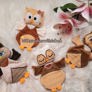 1. Set 11x fichier de broderie couette OWL ITH 13 x 18 dans le cerceau 5x7 chauve-souris couette lovey design de broderie numérique