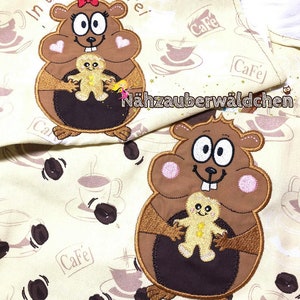 SET embroidery file 2x HAMSTER appli 13 x 18 cm Gingerbread appliqué Embroidery pattern hamster gingerbread appli 5x7&quot;, digital embroidery
