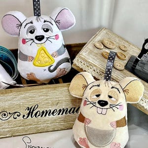 3x borduurbestand muis troost geloof vreugde geluk liefde dank u ITH 13x18 knuffel in de ring 5x7" muis muizen borduurwerk souris