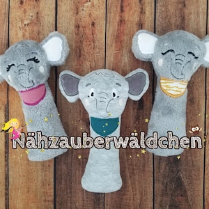 4x embroidery file elephant rattle gripping toy stick animal stick rattle ITH 10x10 elephant in the hoop 5x7 digital embroidery design