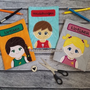 16 x fichier de broderie couverture de livre couverture de livre 18x30 18x28 couverture de livre de poche enfant garçon fille appli inscription scolaire rentrée scolaire ITH cerceau 7x12"