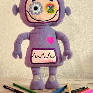 2x file da ricamo robot ITH 13x18 peluche bambino in età scolare nel telaio stuffie softie ricamo digitale