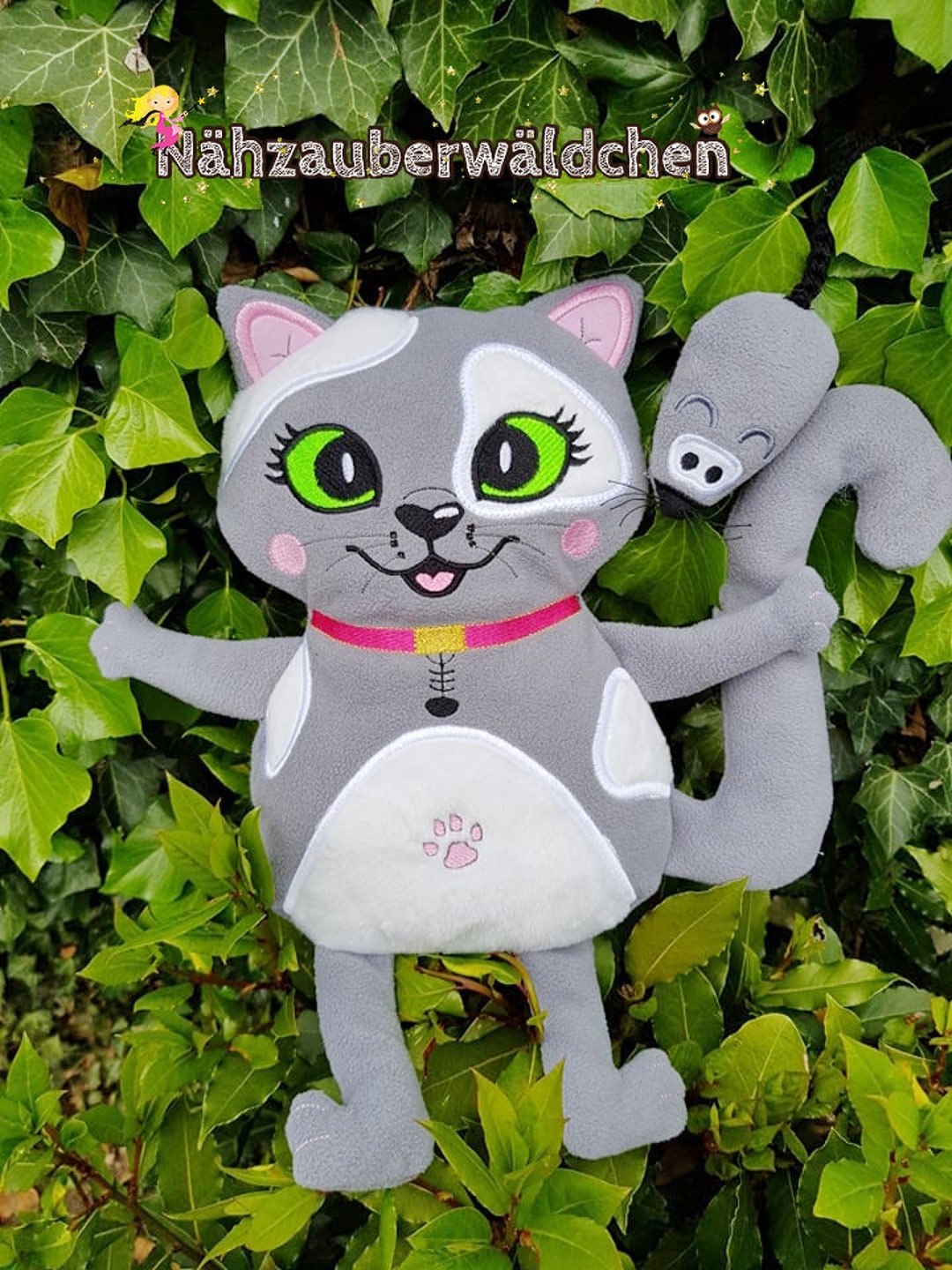 16x Digital Embroidery Design Cat Kitty With Mouse in the Hoop Ith 5x7 ...