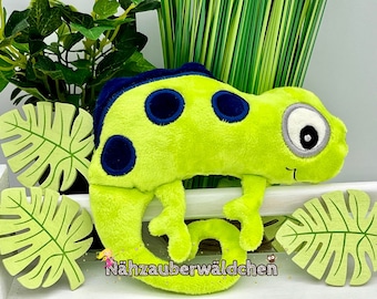 6x embroidery file CHAMELEON ITH 13 x 18 in the hoop 5x7" Chameleon stuffie digital embroidery design