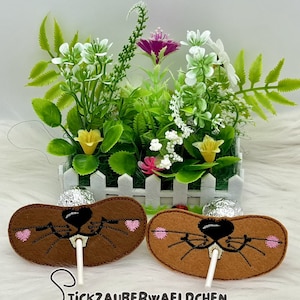 2x embroidery file rabbit Easter bunny lollipop holder lollipop bunny snout ITH in the hoop 10x10 gift wrapping