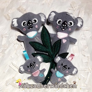 5 x digital embroidery design koala + eucalyptus in the hoop ith 5x7&quot; digital embroidery design