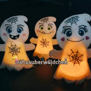 8 embroidery file ghost tealight LED light cover light cover packaging gift Halloween ghost ITH 10x10