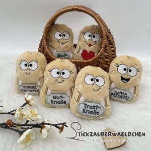 10x borduurbestand aardappel geluk aardappel sterkte comfort geluk ITH 10 x 10 in de hoepel 4x4" aardappel stuffie digitaal borduurwerk ontwerp knuffelig speelgoed
