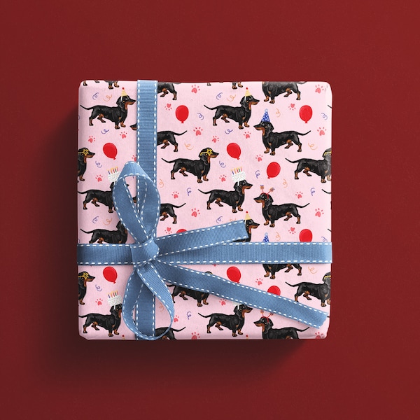 Sausage Dog Celebration Gift Wrap