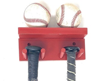 Baseball Bat Rack holder display wall mount ball 3 bat 2 balls Metal Awards Trophies