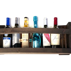 Étagère de bar murale en bois vieilli, décoration incurvée faite à la main