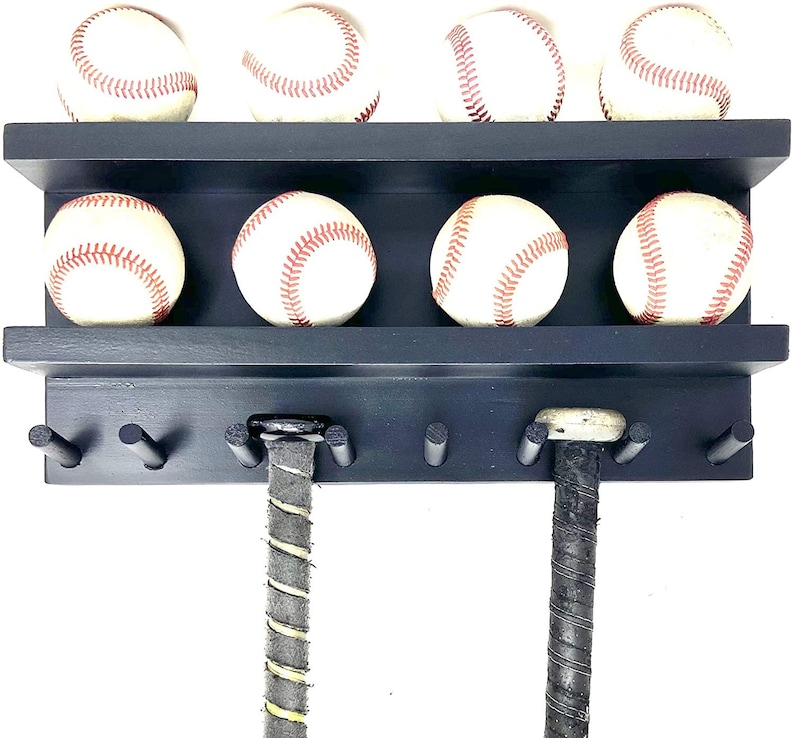 Baseball Bat Rack Display Holder Black 4 7 Full Size Etsy