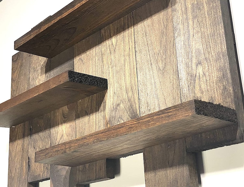 Distressed Wood Bar Shelf Wall Mount Decor Handmade Etsy