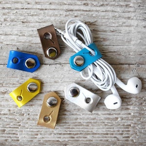 Leather Cord Organizers Travel Gift Tech Accessories, Cord Wrap Cable Cord Keepers, Great Stocking Stuffers, Giveaways, Tech Gifts