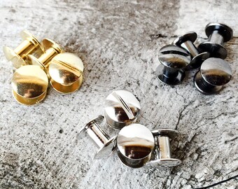 Chicago Screws, Military Grade Screw Posts, 1/4" 6.3mm, Gun Metal Black, Nickel Plated Steel, Brass, Rivets Conchos, Leather Craft Supplies