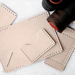 Leather Passport Wallet Kit, Complete Kit, Pre Cut Pre Punched Leather, Ritza Tiger Thread, Sewing Needle and Instructions DIY Supplies