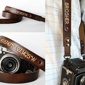 Personalized Gift for Him or Her Leather Camera Strap with Personalized Name Tech Accessories Gift, Photographer Gift, Tech Gift image 10