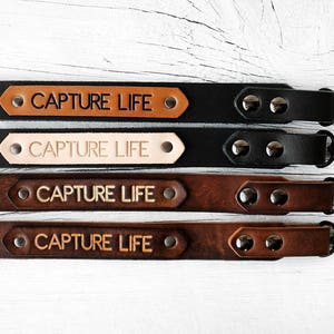 Personalized Gift for Him or Her Leather Camera Strap with Personalized Name Tech Accessories Gift, Photographer Gift, Tech Gift image 4