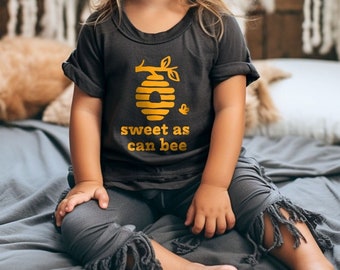 Sweet As Can Bee Toddler Shirt for Boy or Girl Bee Birthday Outfit