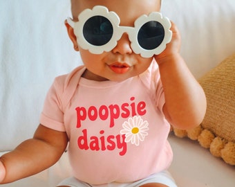 Baby Mädchen Outfit, Poopsie Daisy Flower Säugling Bodysuit, lustiges Babypartygeschenk oder Schwangerschaftansage