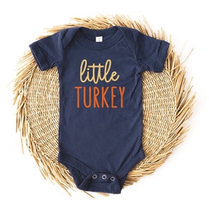 Baby Thanksgiving Outfit, Little Turkey Infant Bodysuit, Fall Newborn Gift for Boy or Girl