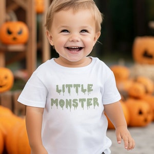 Little Monster Toddler Halloween Shirt for Boy or Girl Graphic Tee