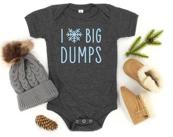 Lustiges Ski Baby Outfit, I Love Big Dumps Säugling Bodysuit, Winter Neugeborene Geschenk, Ski & Snowboard Baby Geschenk
