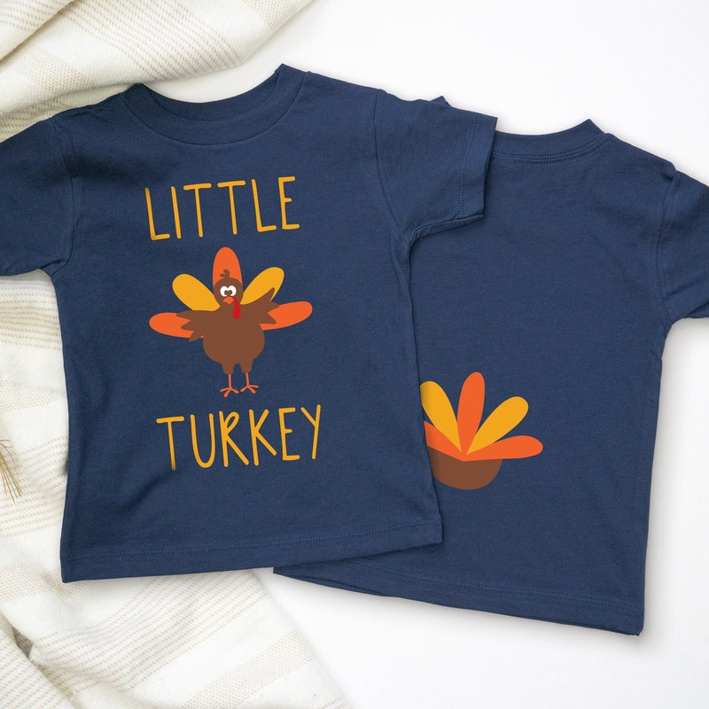Thanksgiving Turkey Boy Collar Shirt