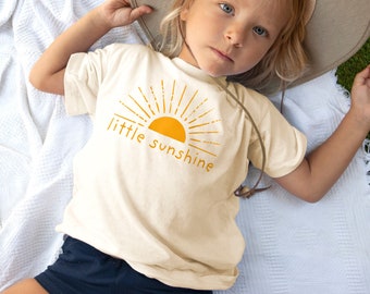 Little Sunshine Toddler Shirt, Kids Summer Clothes, Boho Sunburst, Toddler Gift for Boy or Girl, Unisex Graphic Tee, Gender Neutral