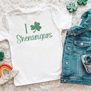 St Patricks Day Toddler Shirt for Boy or Girl, Shenanigans Shirt, Shamrock Tee Shirt for Kids
