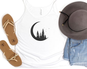 Moon Women's Boho Summer Tank Top for Nature and Outdoors Lovers