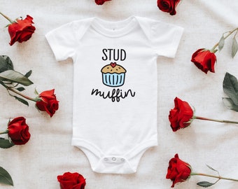 Stud Muffin Baby Outfit for Boy Baby Announcement Gender Reveal Shirt