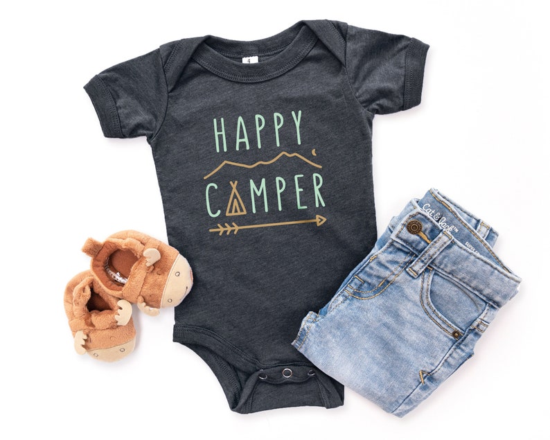 Happy Camper Baby Bodysuit Camping Baby Outfit Summer Baby Etsy