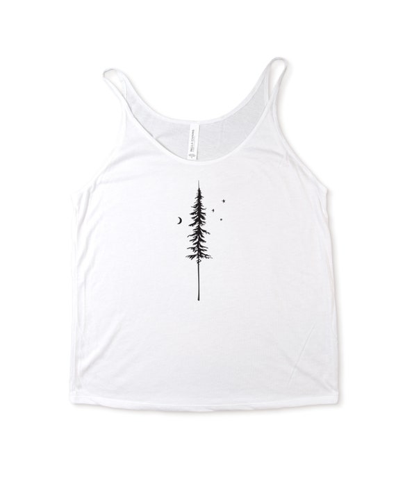 Sun Moon Star Tree Vintage Graphic Tank Top For Women - Sleeveless Summer Vacation Tee, Dark Grey, Size Small - View #4