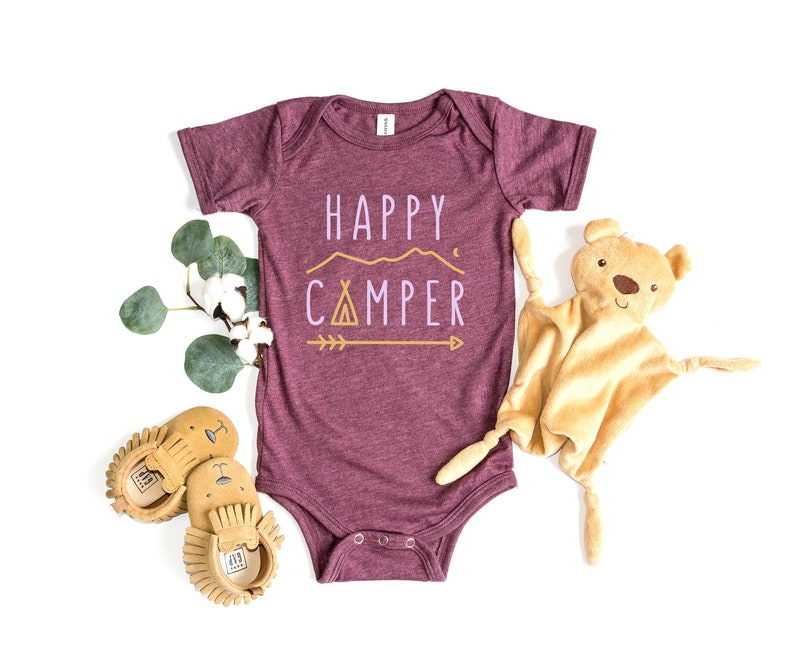 Happy Camper Baby Bodysuit Camping Baby Outfit Summer Baby Etsy